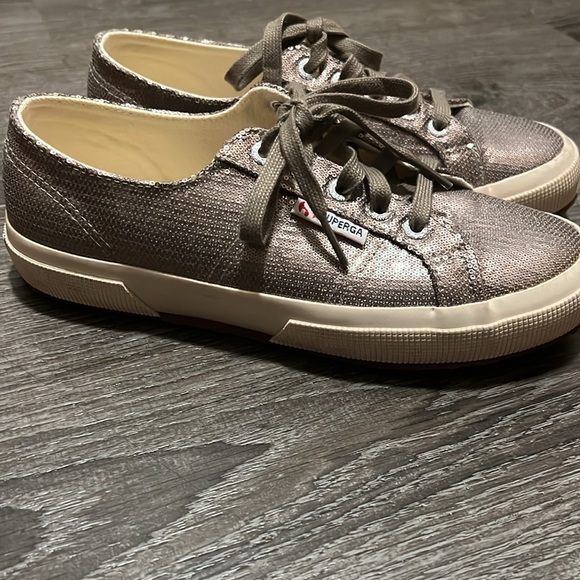 Superga metallic bronze sequin sneakers gymshoes 7.5 - Picture 5 of 7